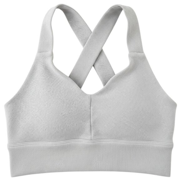 ALO Yoga Emulate Bra Silver Cloud Ribbed Crossback M - Picture 6 of 8